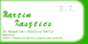 martin kasztics business card